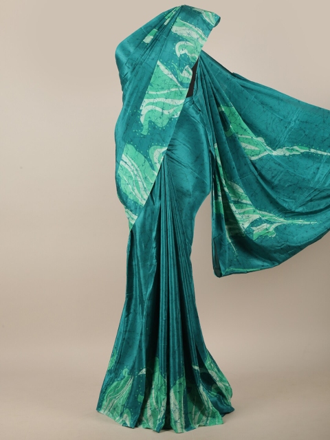 

Pothys Teal & Green Abstract Printed Saree