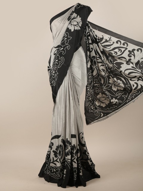 

Pothys Grey & Black Floral Printed Saree