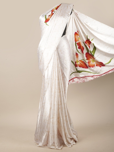 

Pothys White & Red Floral Printed Saree