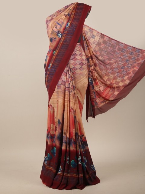 

Pothys Brown & Beige Floral Printed Saree