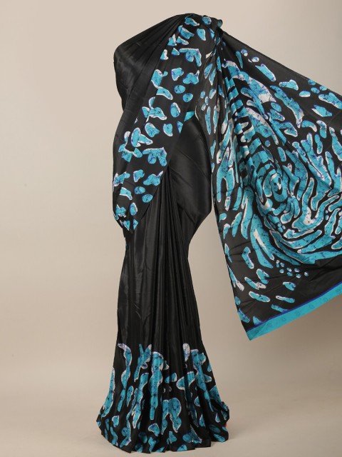 

Pothys Black & Blue Printed Border Saree