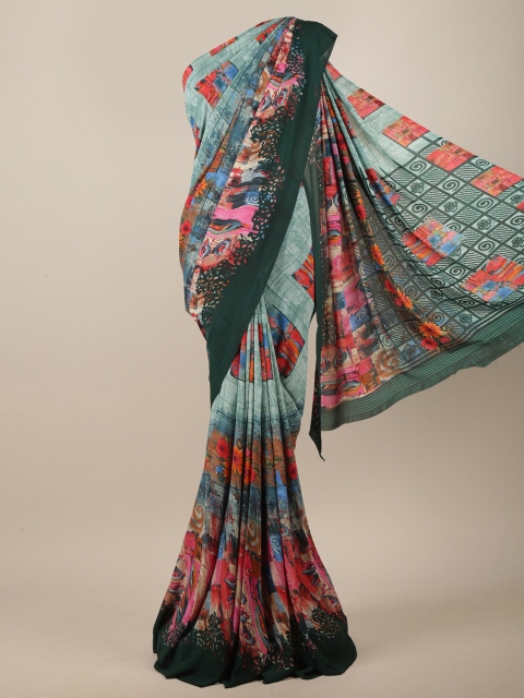 

Pothys Green & Pink Abstract Printed Saree