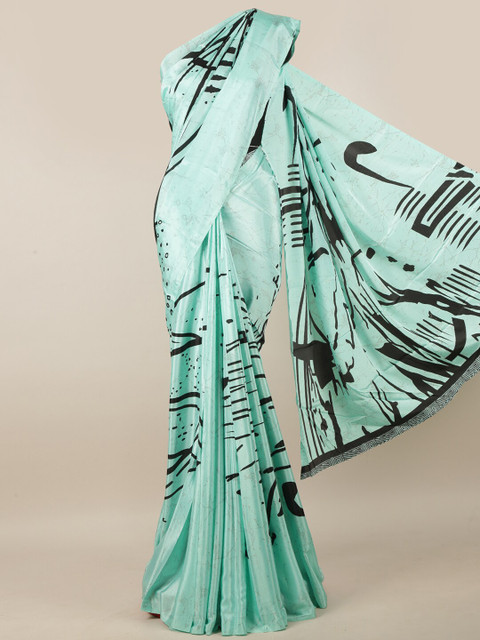 

Pothys Green & Black Abstract Printed Saree