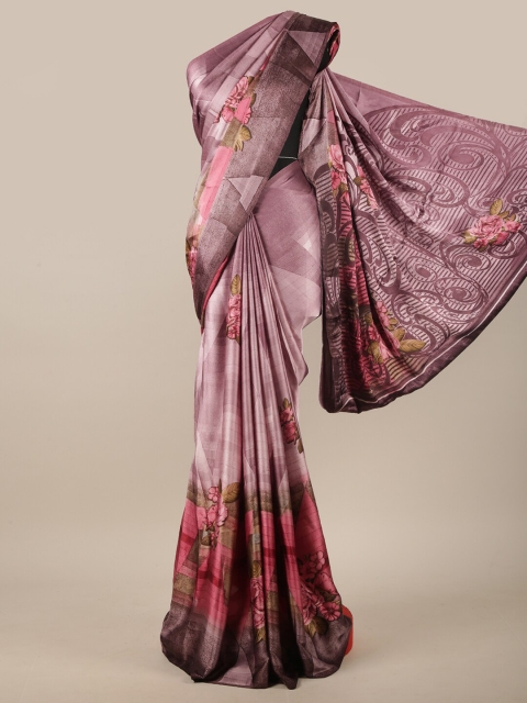 

Pothys Pink & Purple Floral Printed Saree