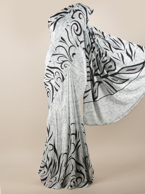 

Pothys Grey & Black Abstract Printed Saree