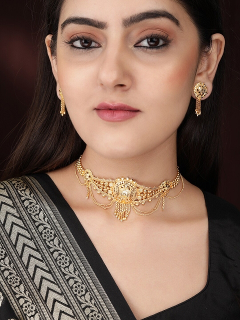 

Rubans Gold Plated Handcrafted Layered Choker Jewellery Set