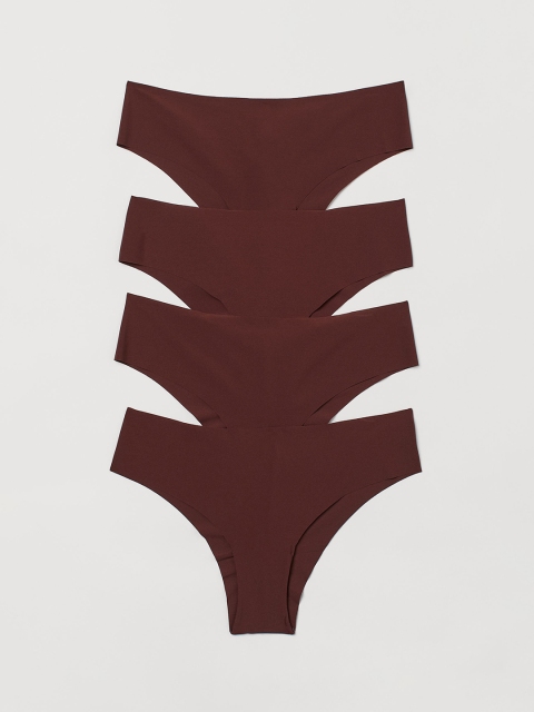 

H&M Women Brown 4-Pack Hipster Briefs