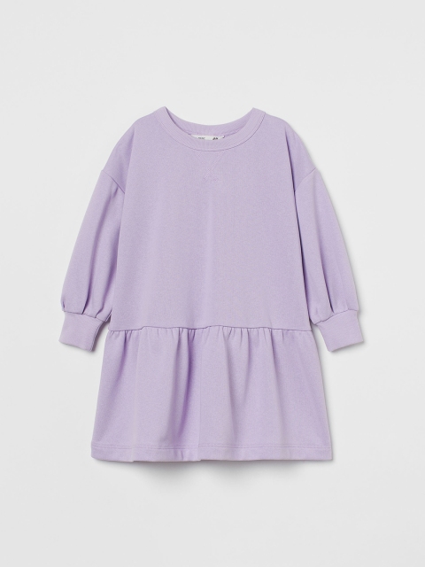 

H&M Girls Lavender Solid Oversized Sweatshirt Dress