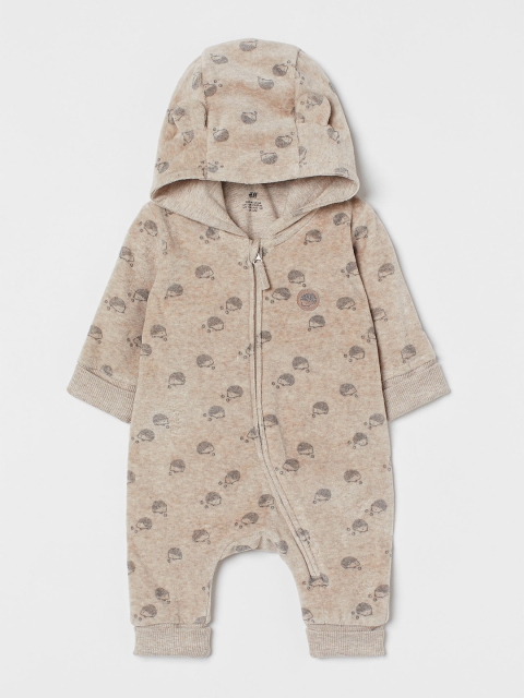 

H&M Girls Beige Cotton-blend All-in-one suit