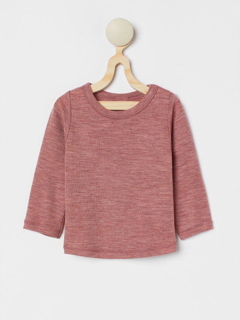 

H&M Girls Pink Solid Long-Sleeved Wool Top