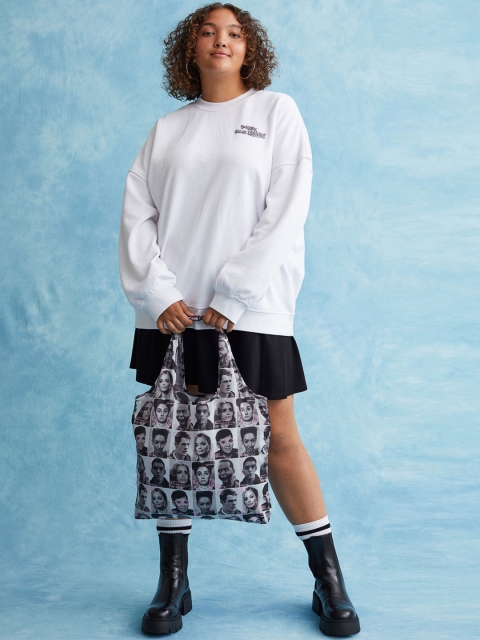 

H&M Women Black Photo-print Shopper