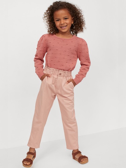 

H&M Girls Pink Relaxed Fit Twill Trousers