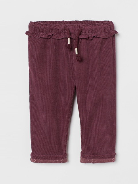 

H&M Girls Burgundy Lined Corduroy Trousers
