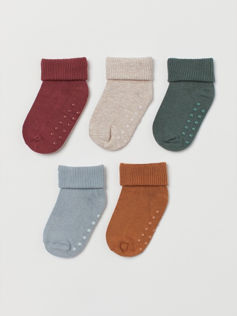 

H&M Girls 5-Pack Solid Socks, Green