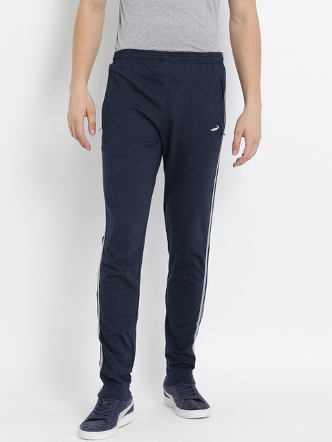 

Crocodile Men Navy Blue Solid Cotton Slim-Fit Track Pants