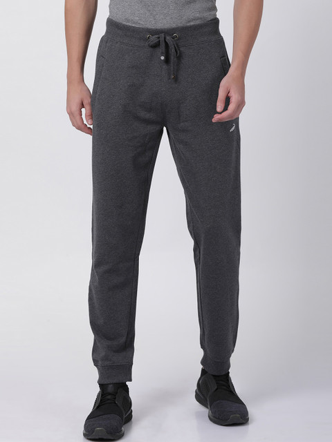 

Crocodile Men Charcoal Grey Solid Slim-Fit Cotton Joggers