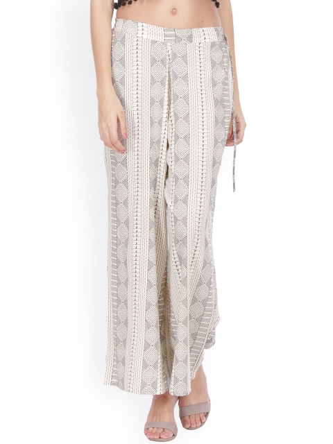 

Varanga Women Cream Printed Regular Fit Palazzos