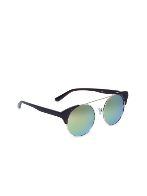 

FROGGY Unisex Kids Mirrored Lens & Gold-Toned Round Sunglasses FG-1955204, Green
