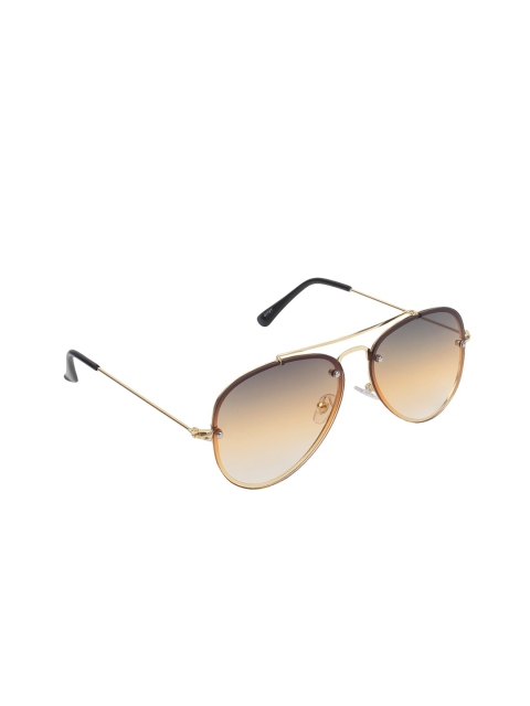 

FROGGY Unisex Kids Brown UV Protected Lens & Gold-Toned Aviator Sunglasses FG-7908409