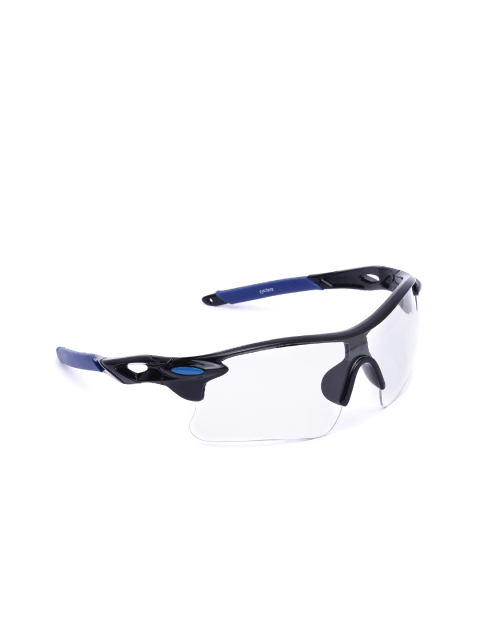 

FROGGY Unisex Kids Mirrored Lens & Black Shield Sunglasses FG-0918103, Silver