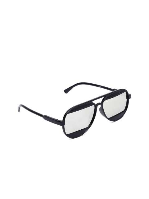 

FROGGY Unisex Kids Mirrored Lens & Black Aviator Sunglasses FG-VO2605, Silver