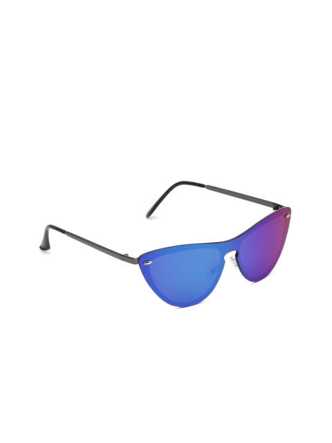 

FROGGY Unisex Kids Mirrored Lens & Black Rimless Cateye Sunglasses FG-7924009-Blue