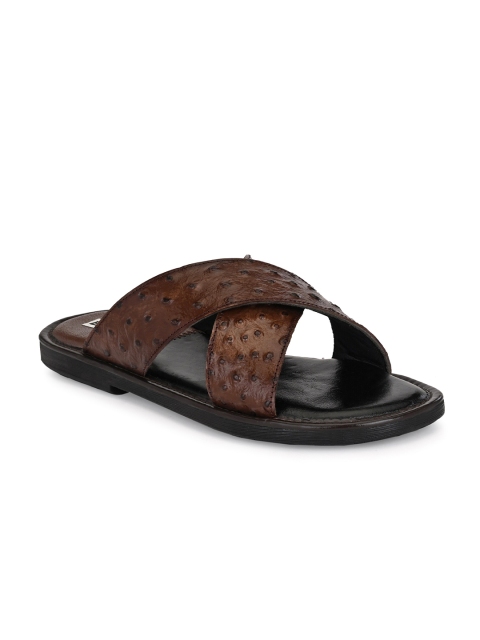 

BUCIK Men Brown Leather Flip Flops