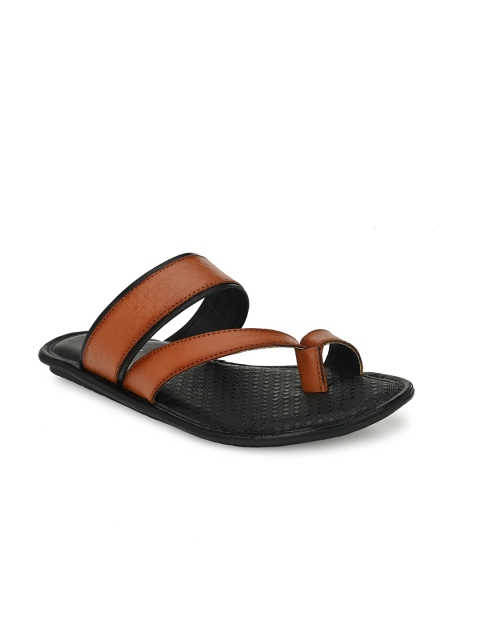 

BUCIK Men Tan Synthetic Leather Flip Flops
