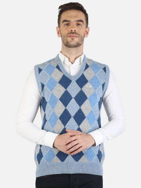

Monte Carlo Men Blue & Grey Argyle Patterned Woollen Sweater Vest