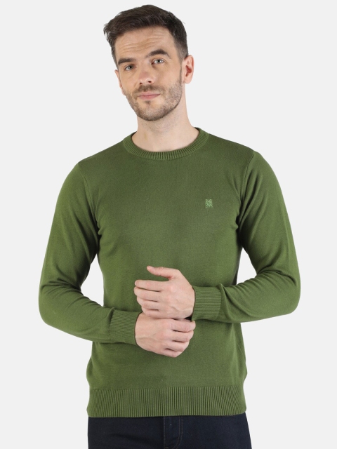 

Monte Carlo Men Olive Green Cotton Pullover Sweater
