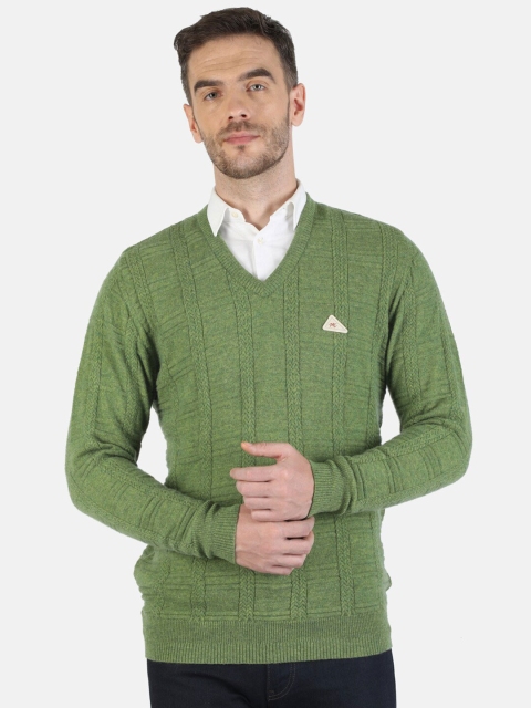 

Monte Carlo Men Green Cable Knit Woollen Pullover Sweater