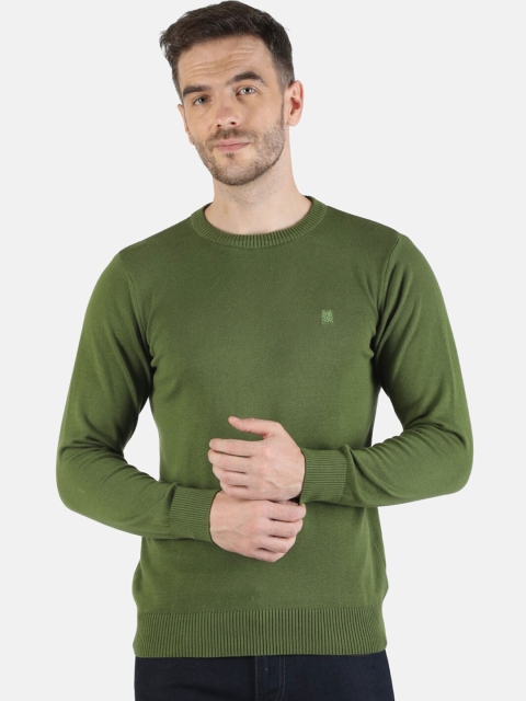 

Monte Carlo Men Olive Green Cotton Pullover Sweater