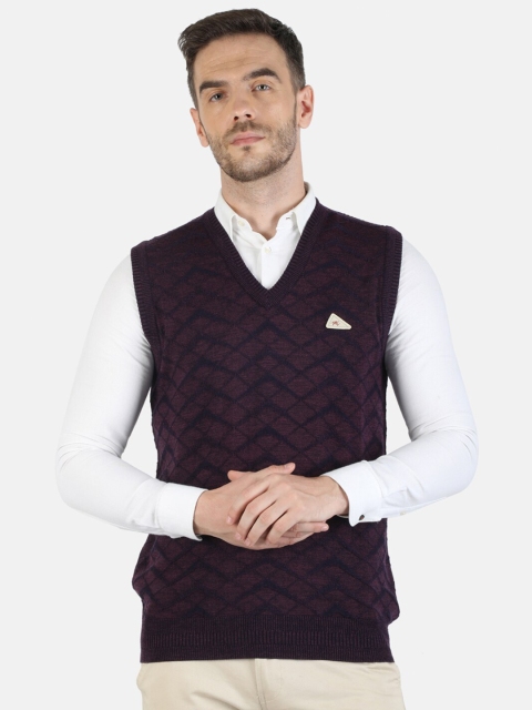 

Monte Carlo Men Maroon & Black Checked Sweater Vest