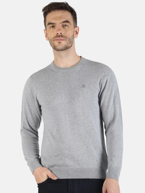 

Monte Carlo Men Grey Cotton Pullover Sweater