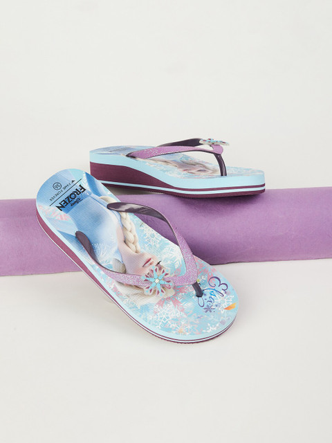 

Fame Forever by Lifestyle Girls Purple & Blue Printed Rubber Thong Flip-Flops