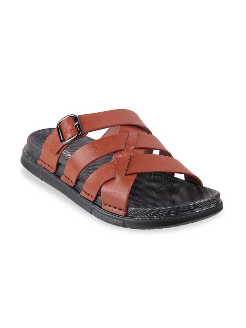 

J.FONTINI Men Brown Self-Design Slip-on Comfort Sandals