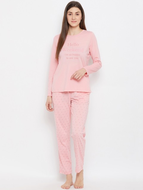 

MADAME M SECRET Women Pink Printed Night suit