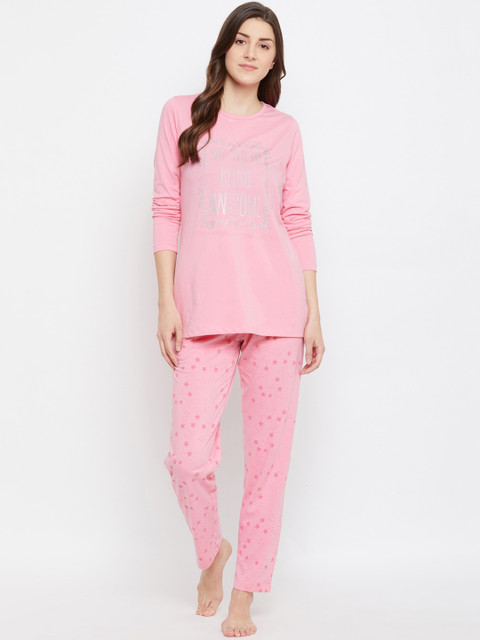 

MADAME M SECRET Women Pink Night Suit Set