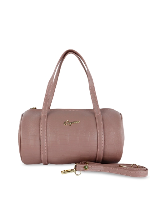

LELYS Pink Leather Structured Shoulder Bag