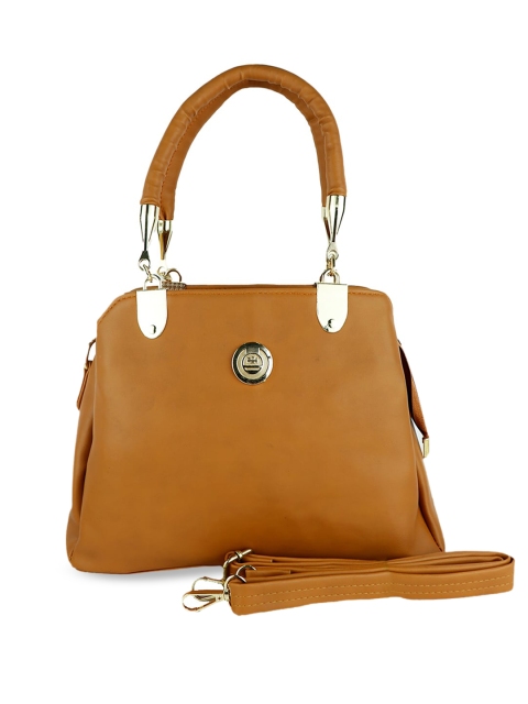 

LELYS Brown Leather Structured Handheld Bag