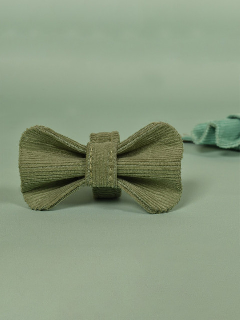 

IndieGood Green Solid Corduroy Dog Bow tie