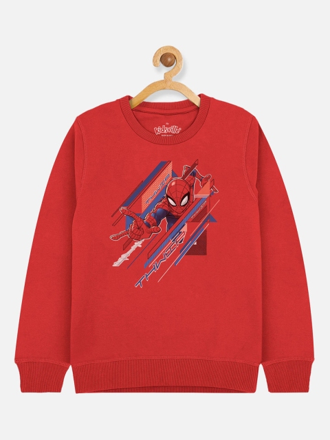 

Kids Ville Spiderman Featured Boys Red Printed Sweatshirt