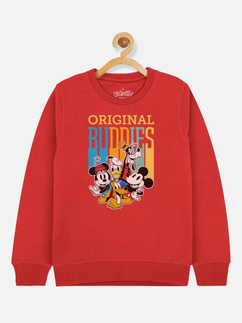 

Kids Ville Mickey & Friends Boys Red Printed Sweatshirt