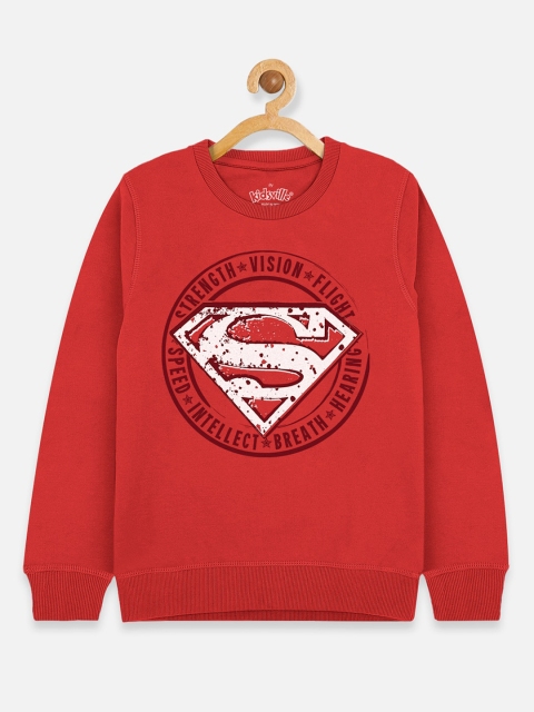 

Kids Ville Boys Red Superman Printed Sweatshirt