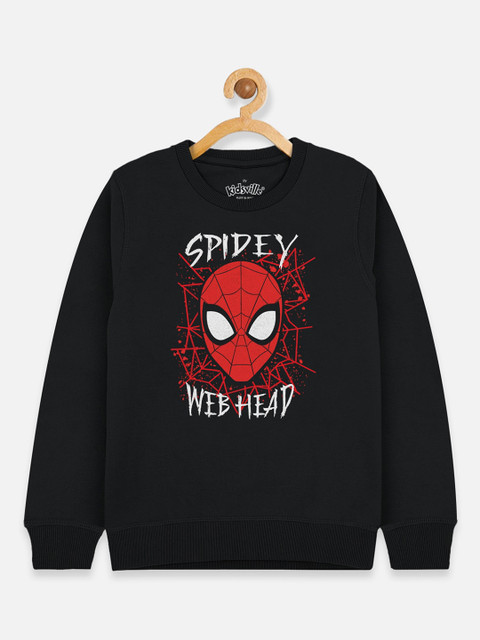 

Kids Ville Boys Black Spiderman Printed Sweatshirt