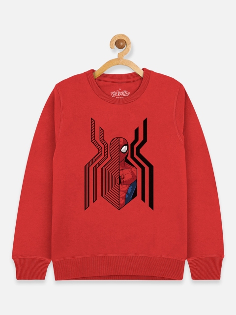 

Kids Ville Boys Red Spiderman Printed Sweatshirt