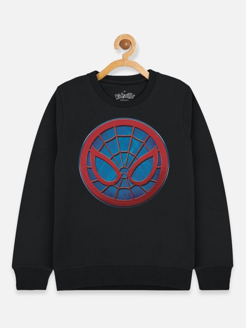 

Kids Ville Boys Black Spider- Man Printed Sweatshirt