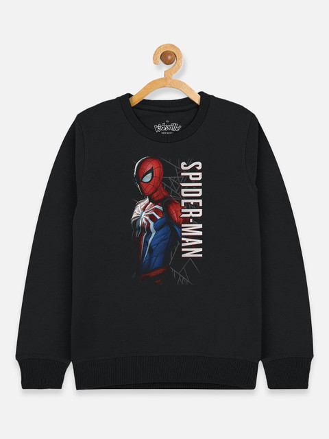 

Kids Ville Boys Black & Red Spiderman Printed Sweatshirt