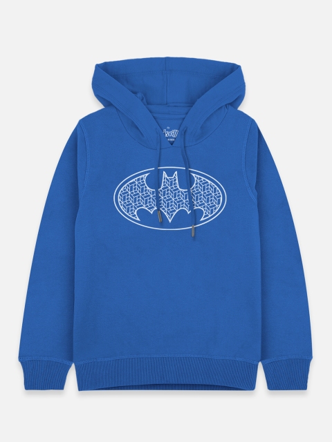 

Kids Ville Boys Blue Batman Printed Hooded Sweatshirt