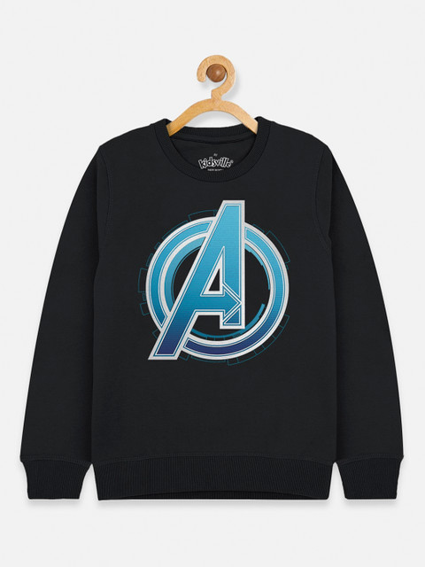

Kids Ville Boys Black Avengers Printed Sweatshirt